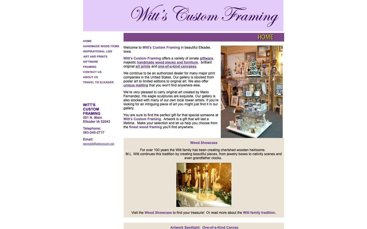wittcustomframing.com — original site